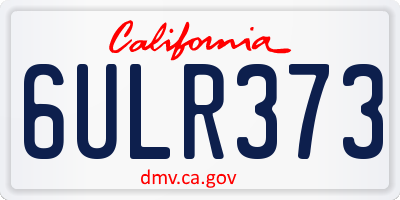CA license plate 6ULR373