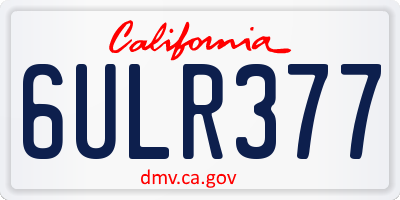 CA license plate 6ULR377
