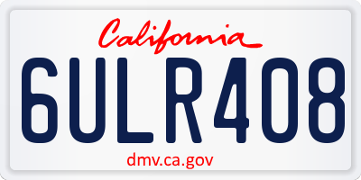 CA license plate 6ULR408