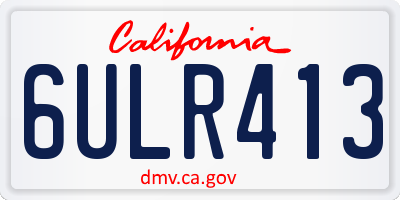 CA license plate 6ULR413