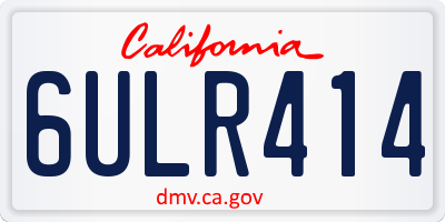 CA license plate 6ULR414