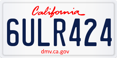CA license plate 6ULR424