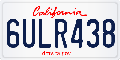 CA license plate 6ULR438