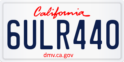 CA license plate 6ULR440