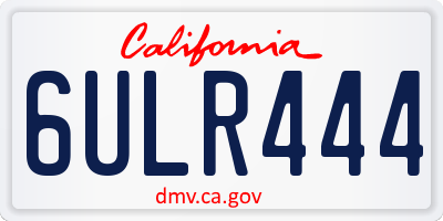 CA license plate 6ULR444