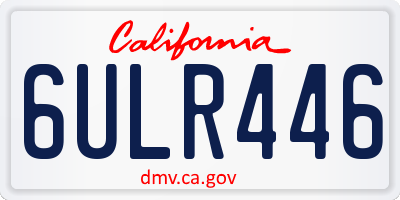 CA license plate 6ULR446