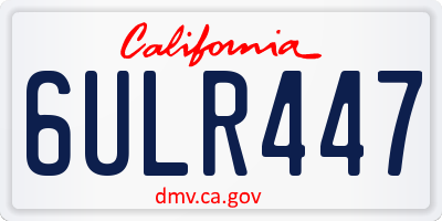 CA license plate 6ULR447
