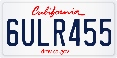 CA license plate 6ULR455