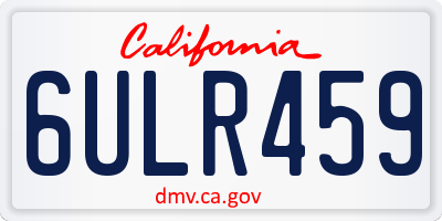 CA license plate 6ULR459