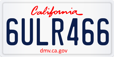 CA license plate 6ULR466