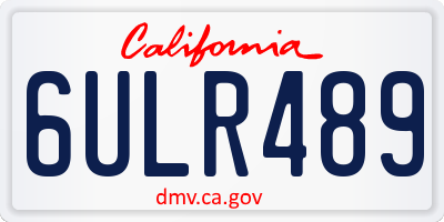 CA license plate 6ULR489