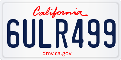 CA license plate 6ULR499