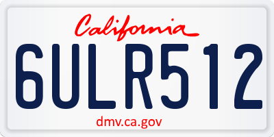 CA license plate 6ULR512