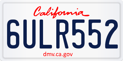 CA license plate 6ULR552