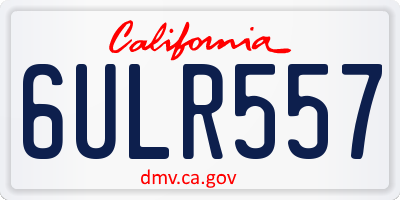 CA license plate 6ULR557
