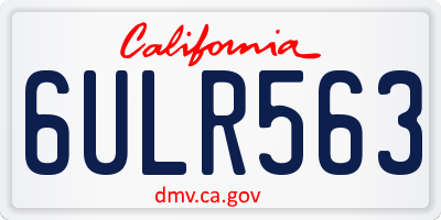 CA license plate 6ULR563
