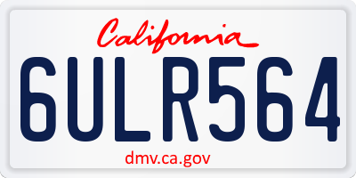 CA license plate 6ULR564