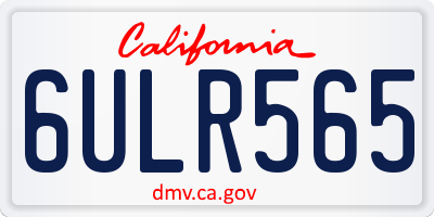 CA license plate 6ULR565