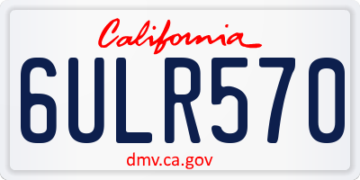 CA license plate 6ULR570