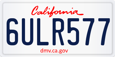 CA license plate 6ULR577