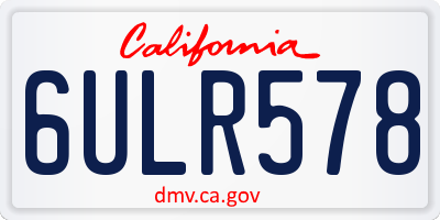 CA license plate 6ULR578