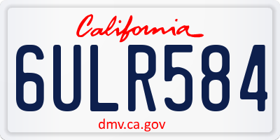 CA license plate 6ULR584