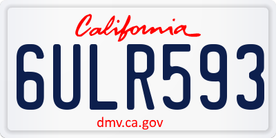 CA license plate 6ULR593
