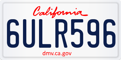 CA license plate 6ULR596