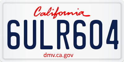 CA license plate 6ULR604