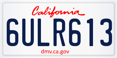 CA license plate 6ULR613