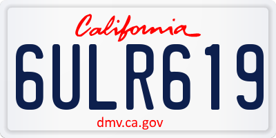 CA license plate 6ULR619