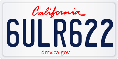 CA license plate 6ULR622