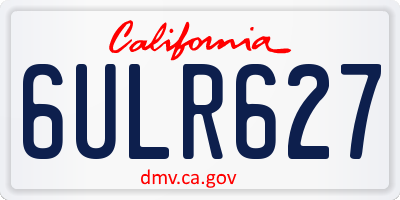CA license plate 6ULR627