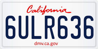 CA license plate 6ULR636