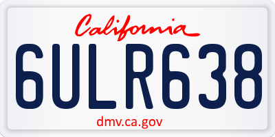 CA license plate 6ULR638