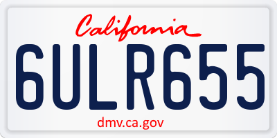 CA license plate 6ULR655