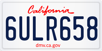 CA license plate 6ULR658