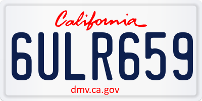 CA license plate 6ULR659