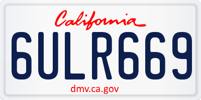 CA license plate 6ULR669