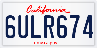 CA license plate 6ULR674