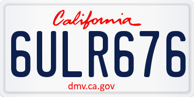 CA license plate 6ULR676