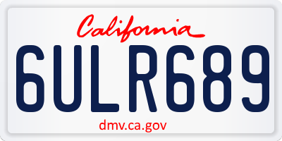 CA license plate 6ULR689