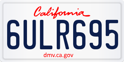 CA license plate 6ULR695