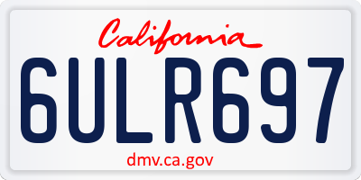 CA license plate 6ULR697