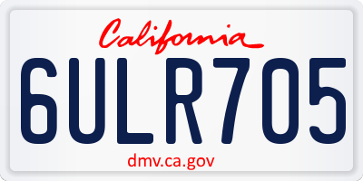 CA license plate 6ULR705