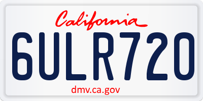 CA license plate 6ULR720