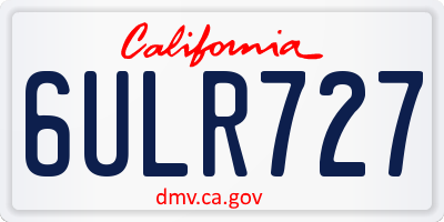 CA license plate 6ULR727