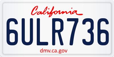 CA license plate 6ULR736