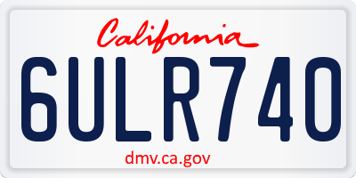 CA license plate 6ULR740