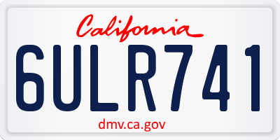 CA license plate 6ULR741